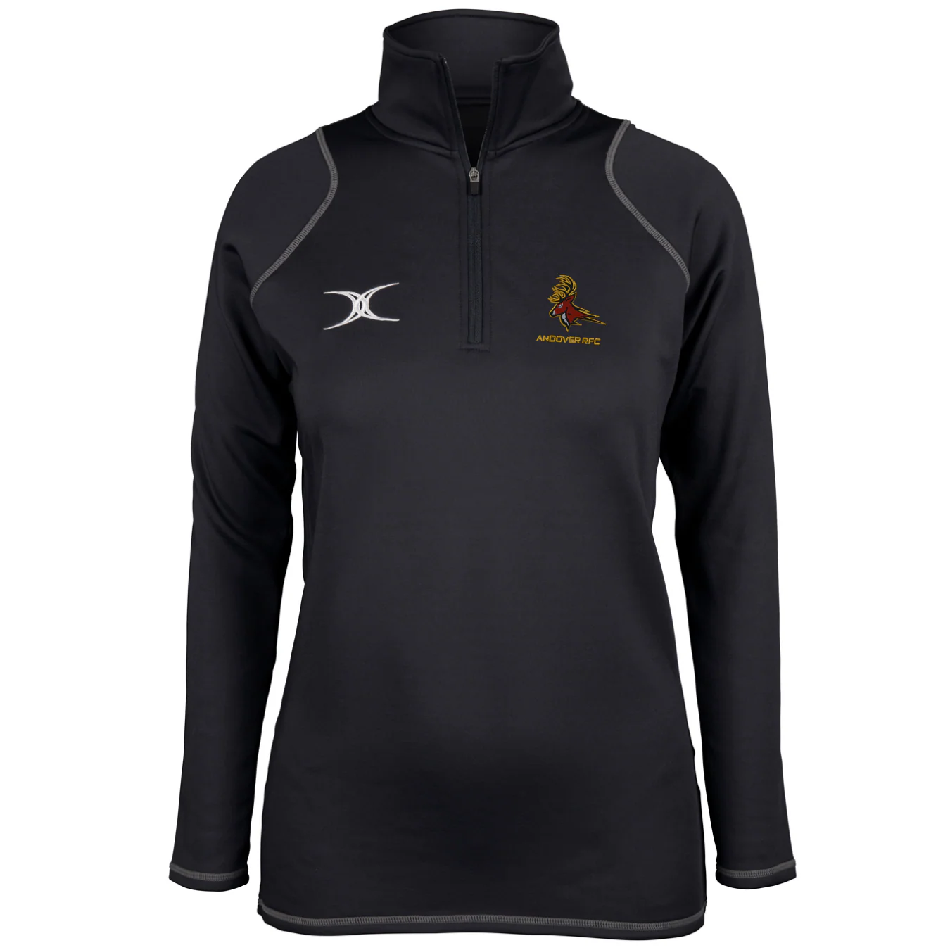 Andover RFC Women's Black Quest Ladies 1/4 Zip Fleece