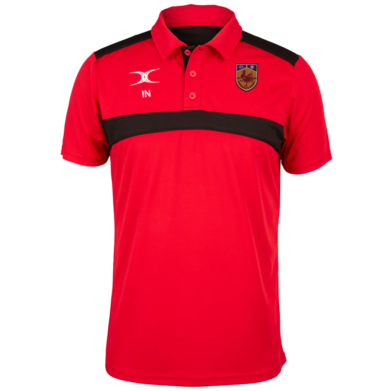 Harrogate RUFC Senior's Red / Black Photon Mens Polo