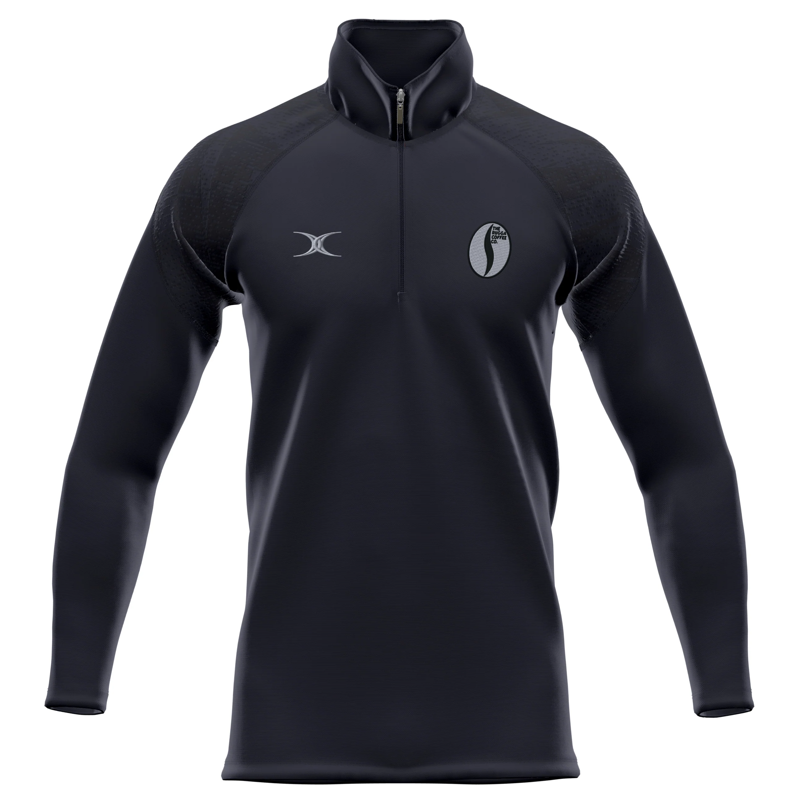 Rugga Coffee Senior's Black GTS 1/4 Zip Fleece
