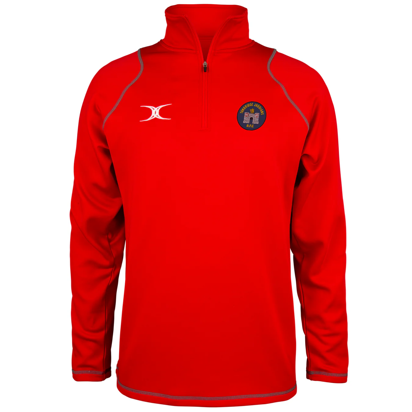 Tonbridge Juddians RFC Senior's Red Quest Mens 1/4 Zip Fleece